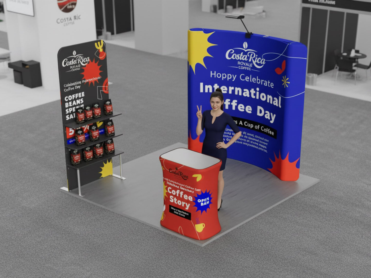 10x10 Trade Show booth with display and racks easy to setup