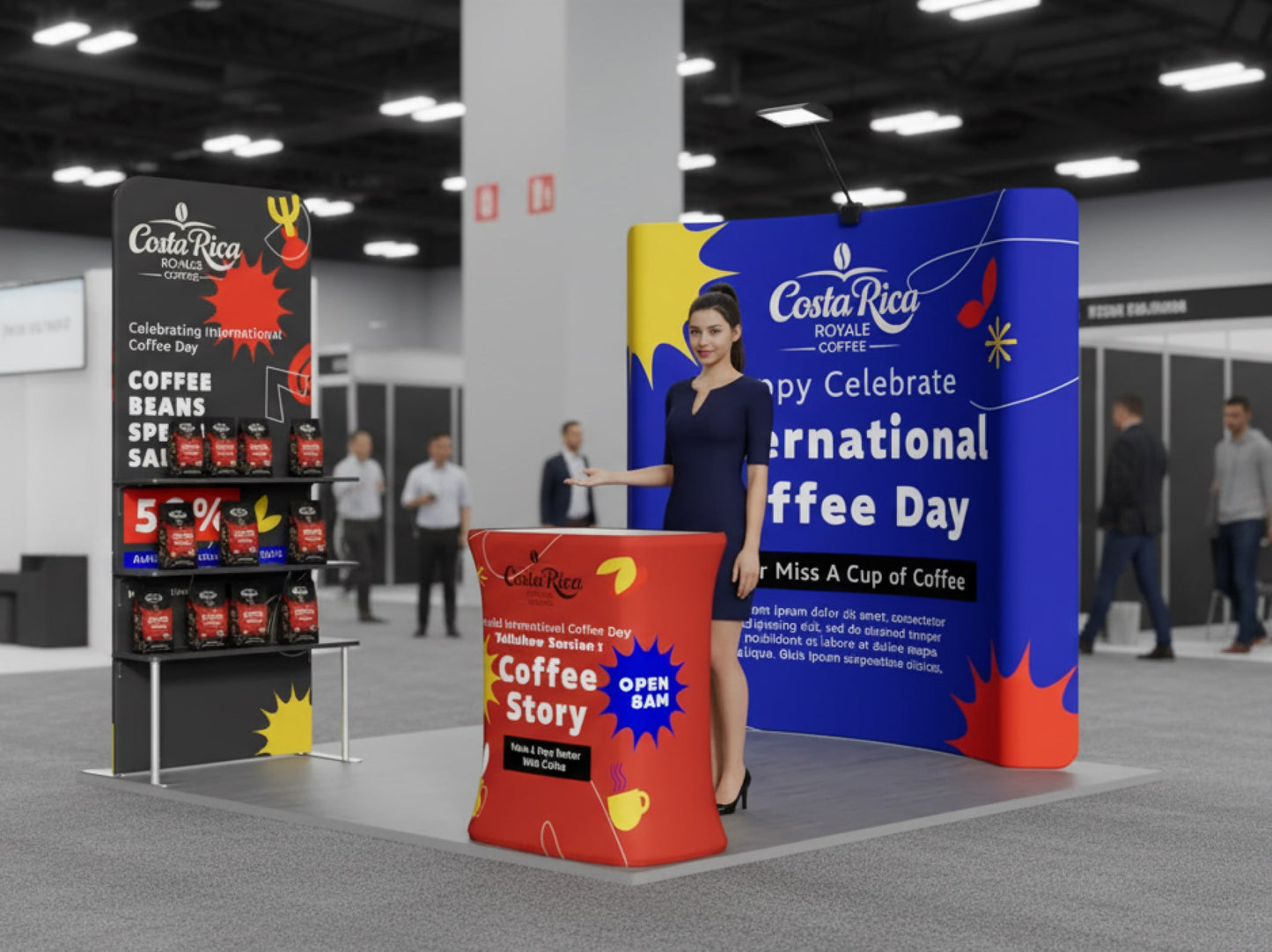 10x10 Trade Show booth with display and racks setup and ready
