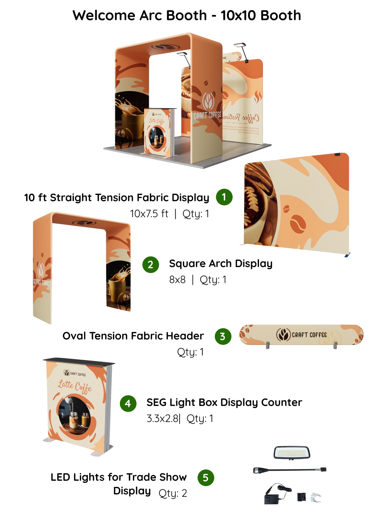 10x10 Booth - Welcome Arc Booth Components
