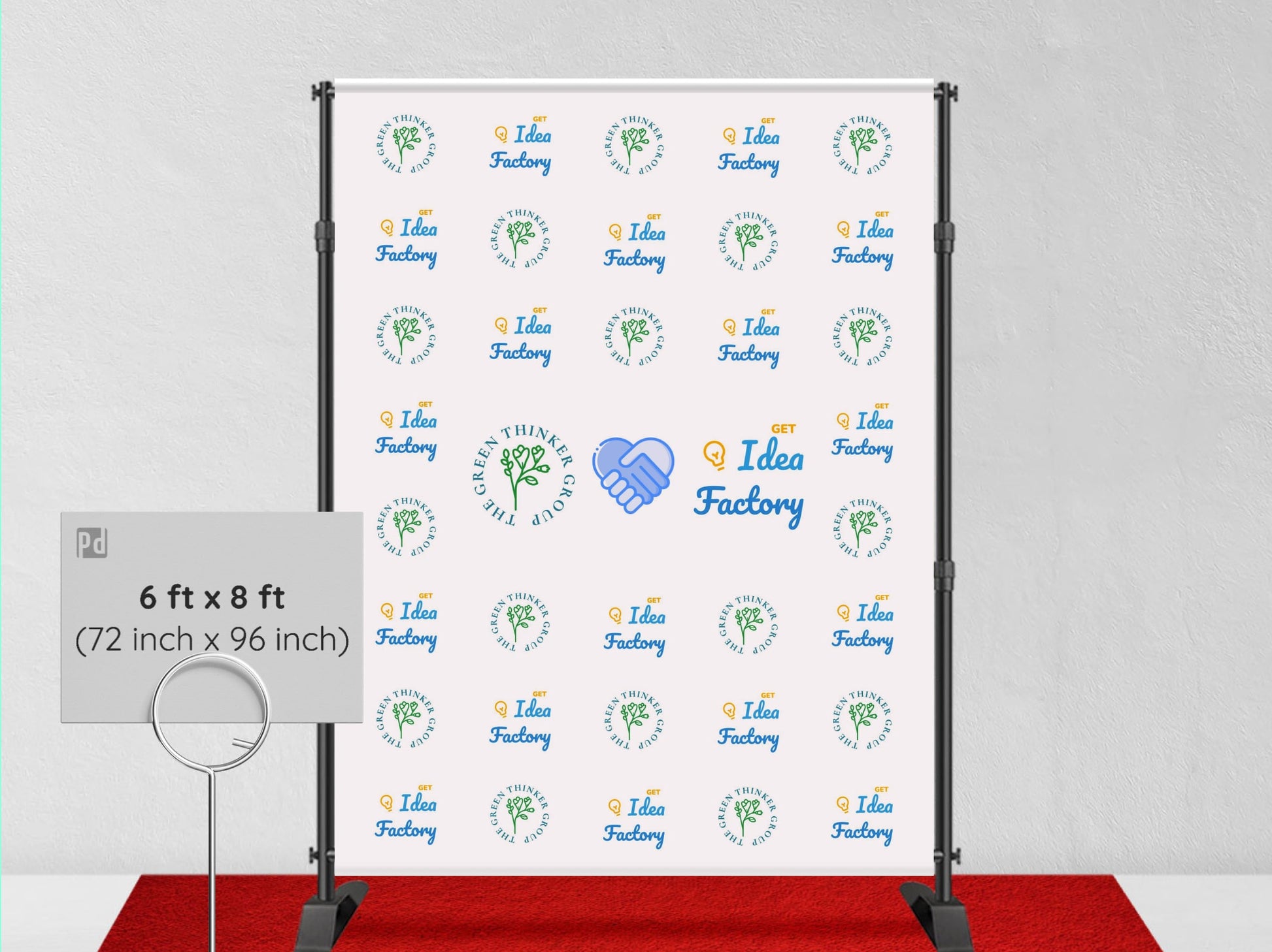 6 ft x 8 ft step and repeat banner
