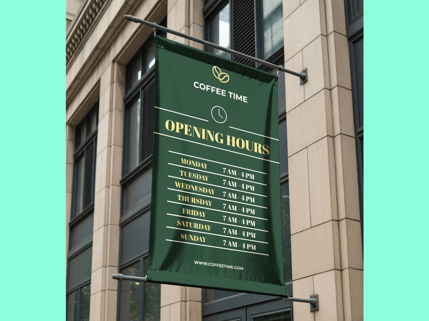 Business Hours Vertical Pole Banner