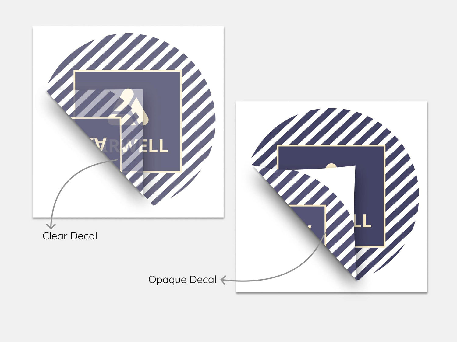 Difference Clear and Opaque Decals
