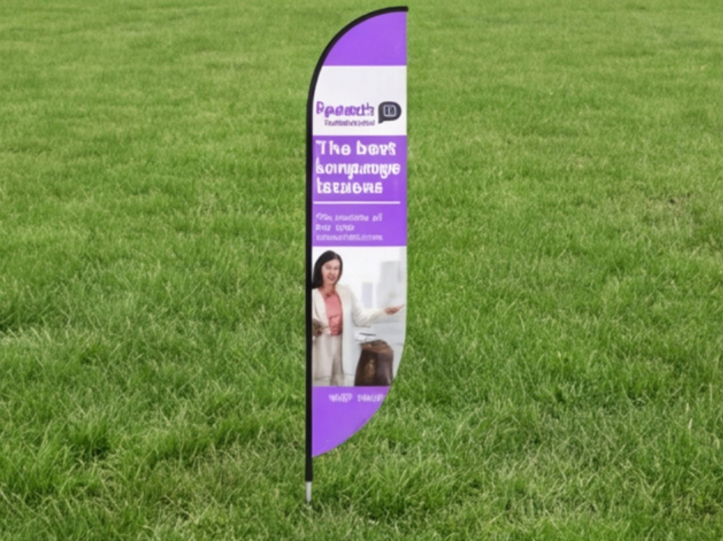 Custom Feather Flag with Ground Spike