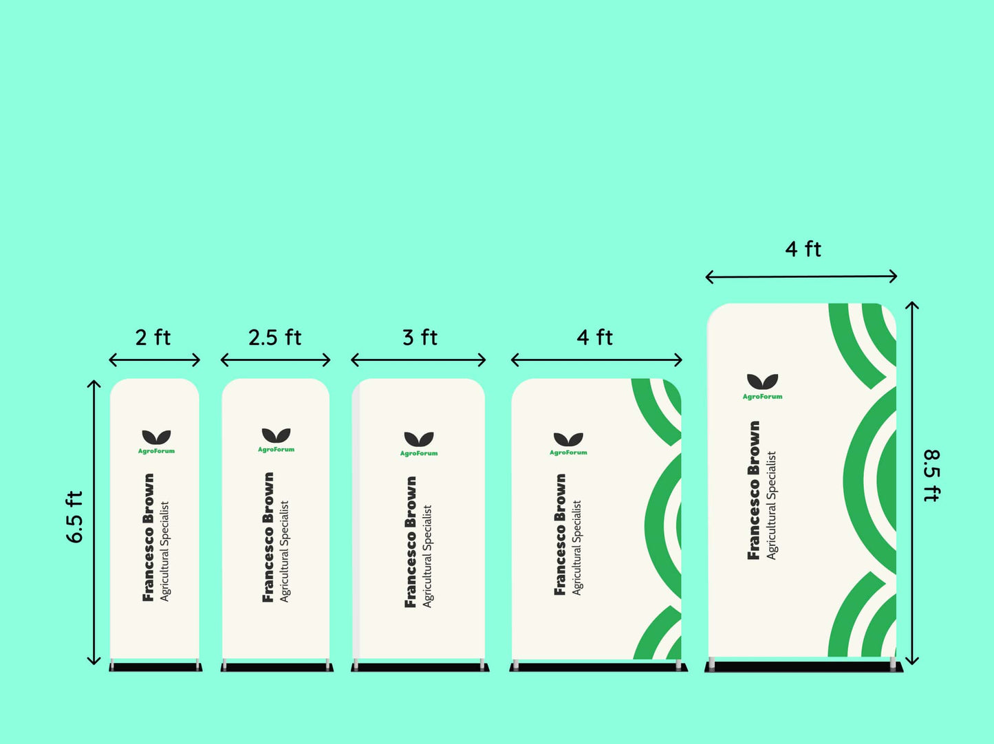 EZ Extend Tension Fabric Display Sizes