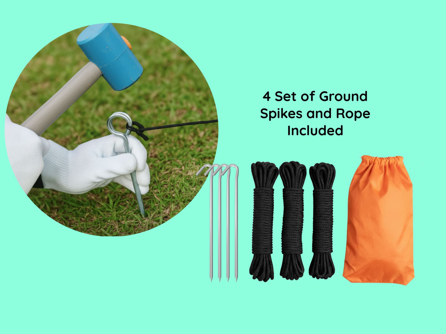 FREE Ground Spikes and Ropes for resisting winds