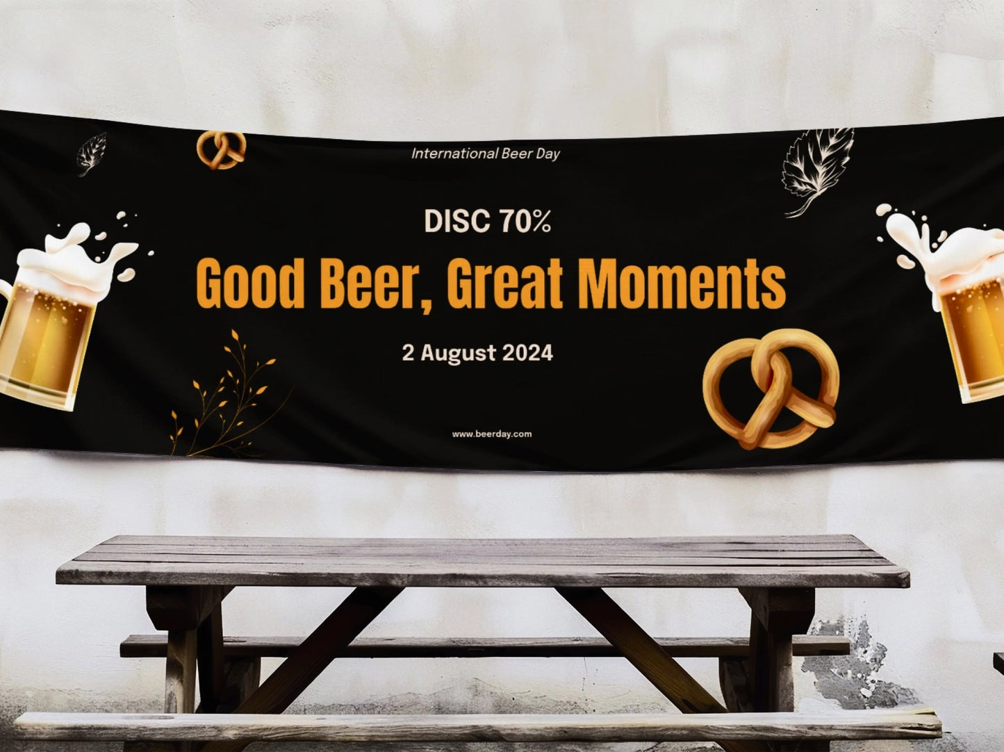 Custom Fabric Banner with Hemmed Edges