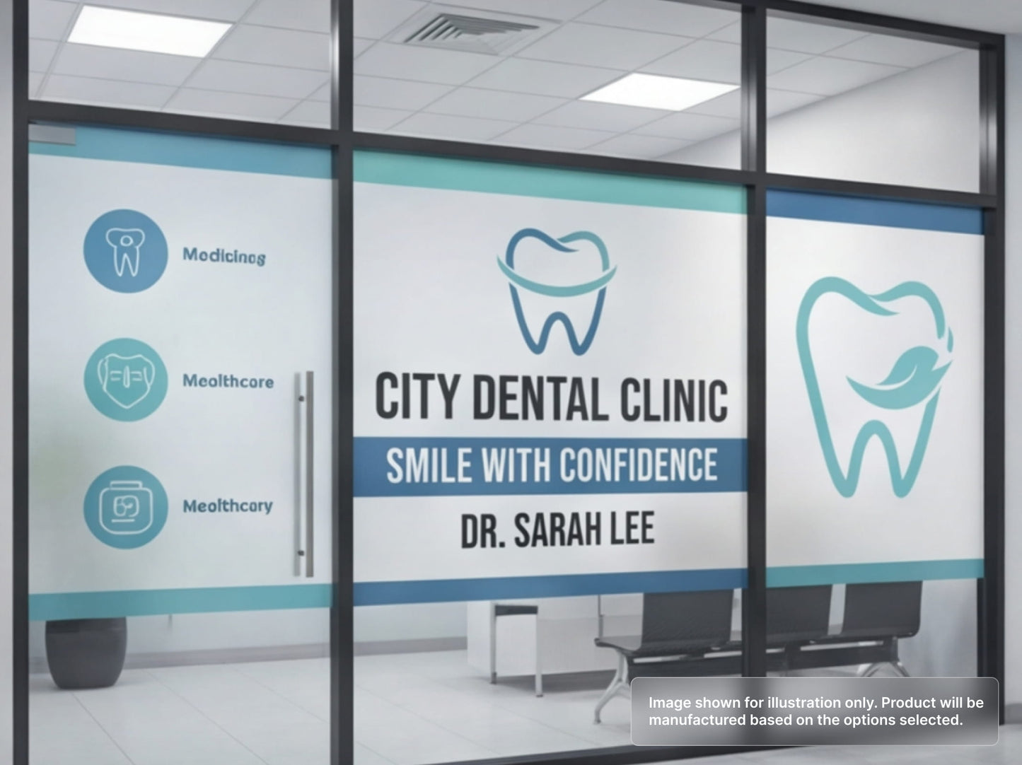 Perforated Window Signs for Dental and Medical Offices