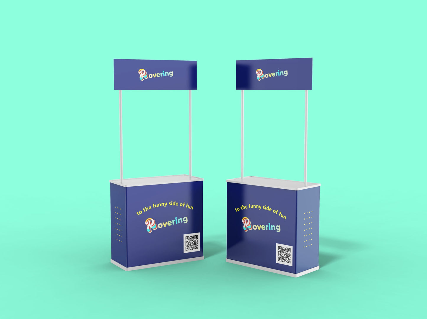 Portable Counter with Header Inner Shelf for Trade Shows