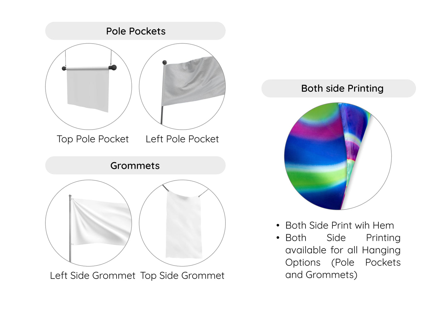 Rectangle Flag Printing and Hanging Options