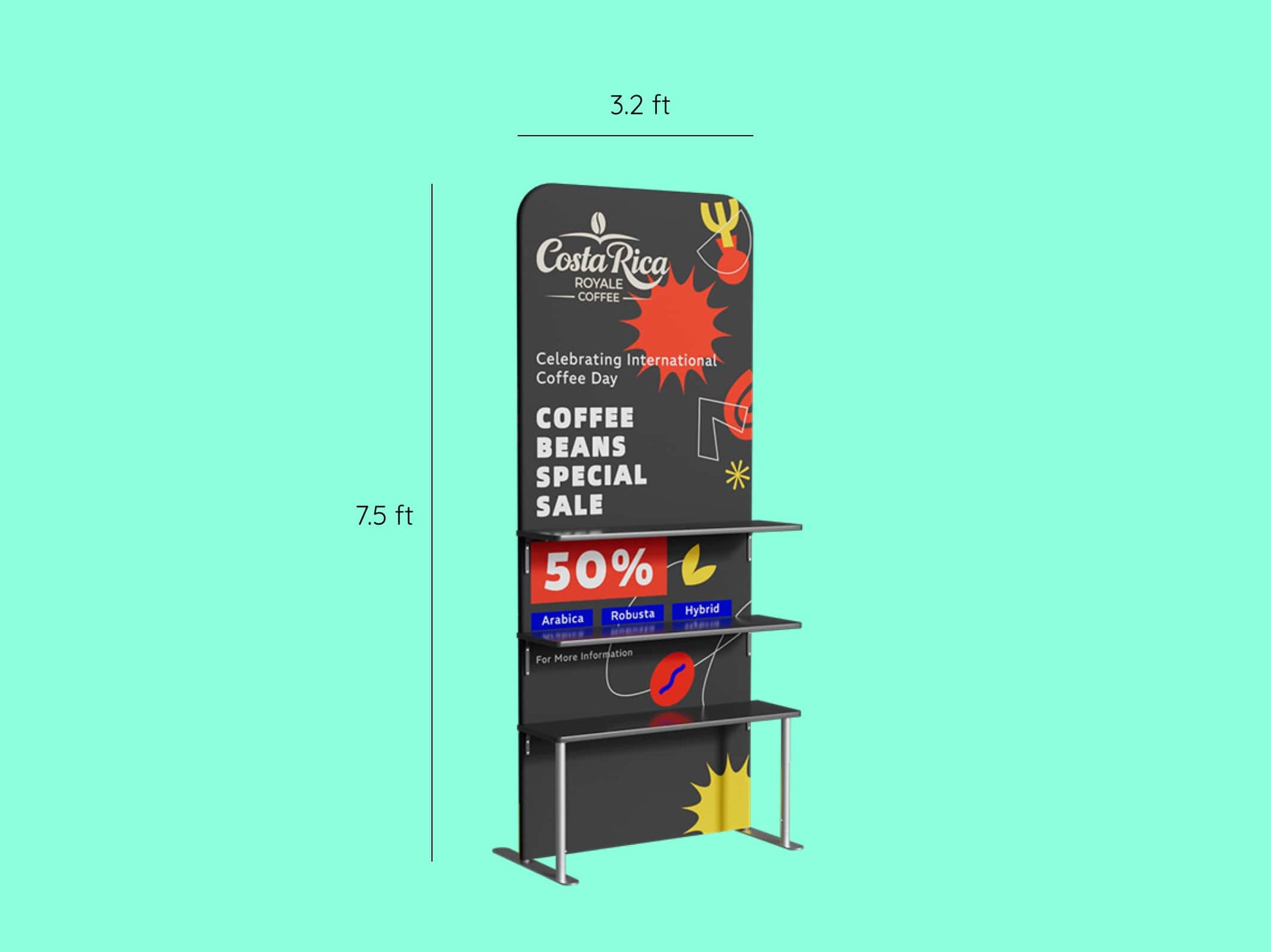 Showcase Curved Display - L Shape Booth 10x10 - Rack Display