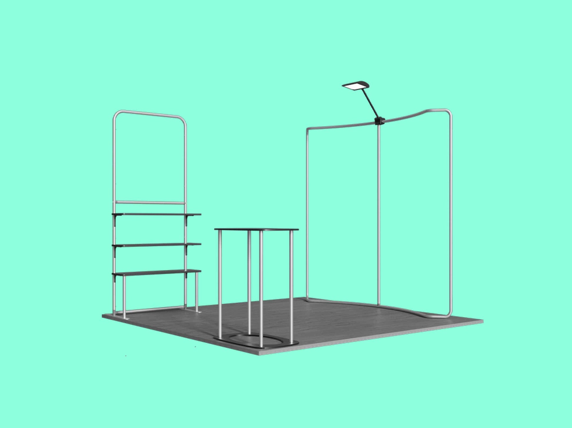 Showcase Curved Display - L Shape Booth 10x10 - Structure