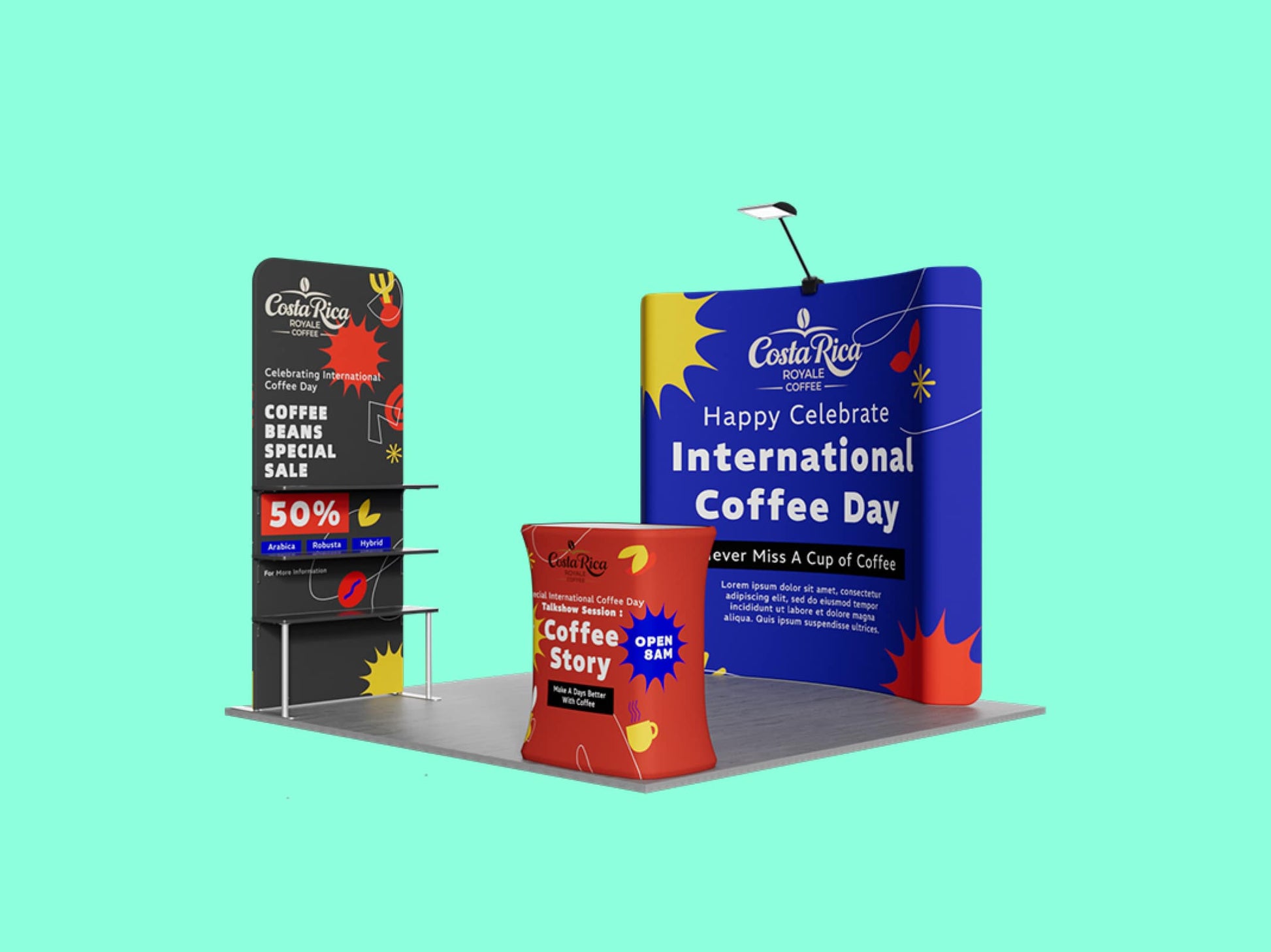 Showcase Curved Display - L Shape Booth 10x10