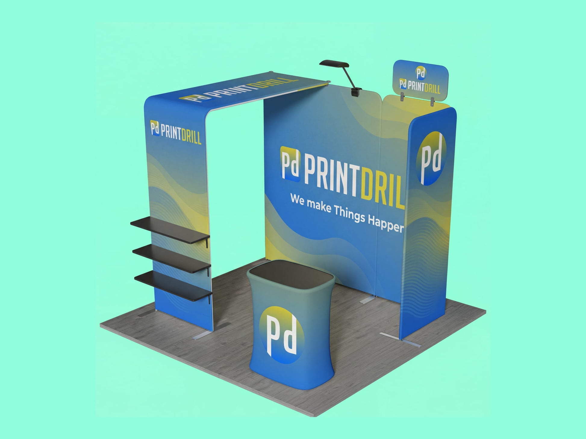 10x10 Custom Tension Fabric Trade Show Booth - Brand Focus Booth