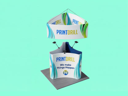 10x10 Island Tension Fabric Trade Show Booth 360° Surround View Booth