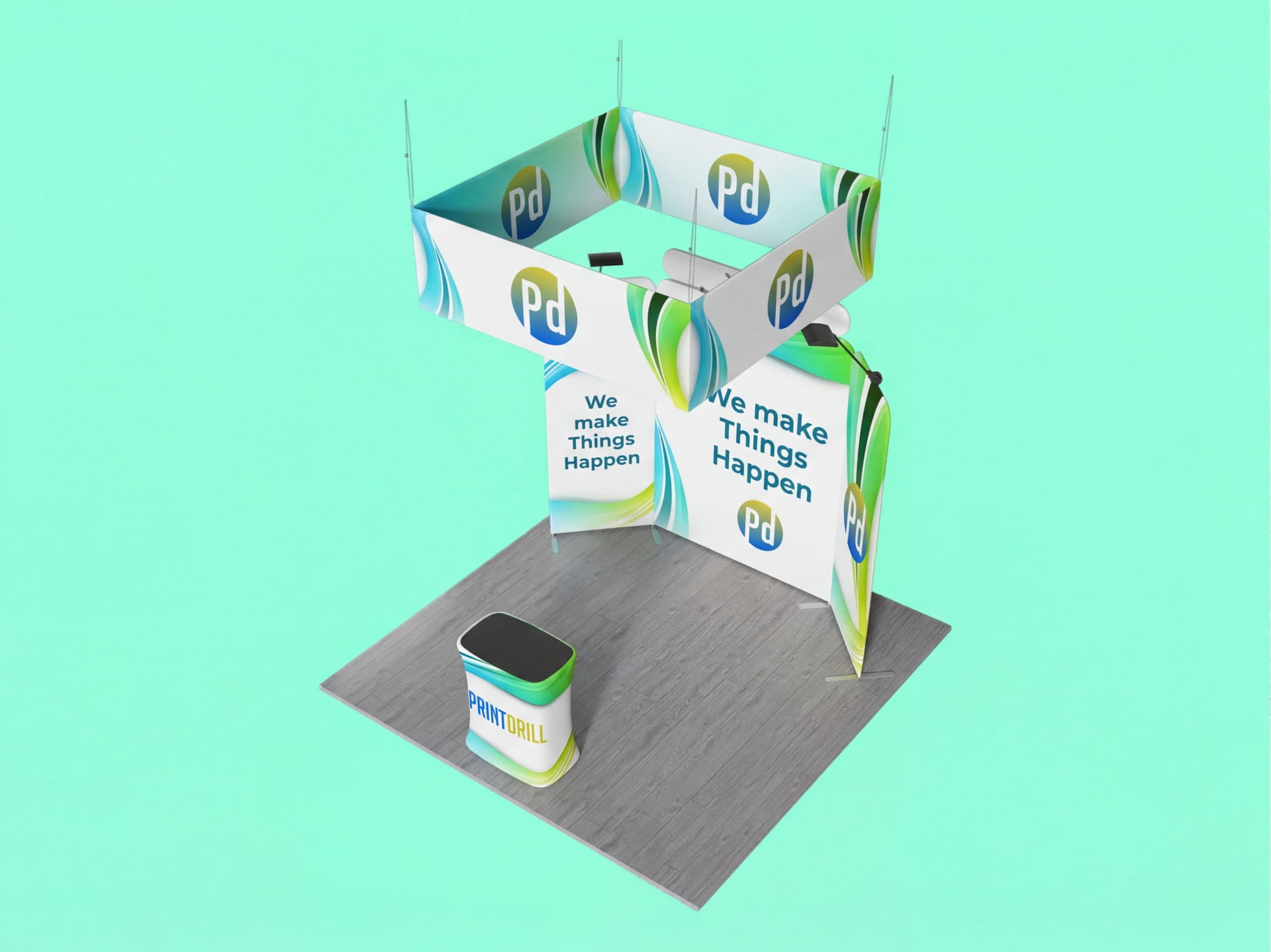 10x10 Modular Tension Fabric Trade Show Booth Kit Brand Command Booth