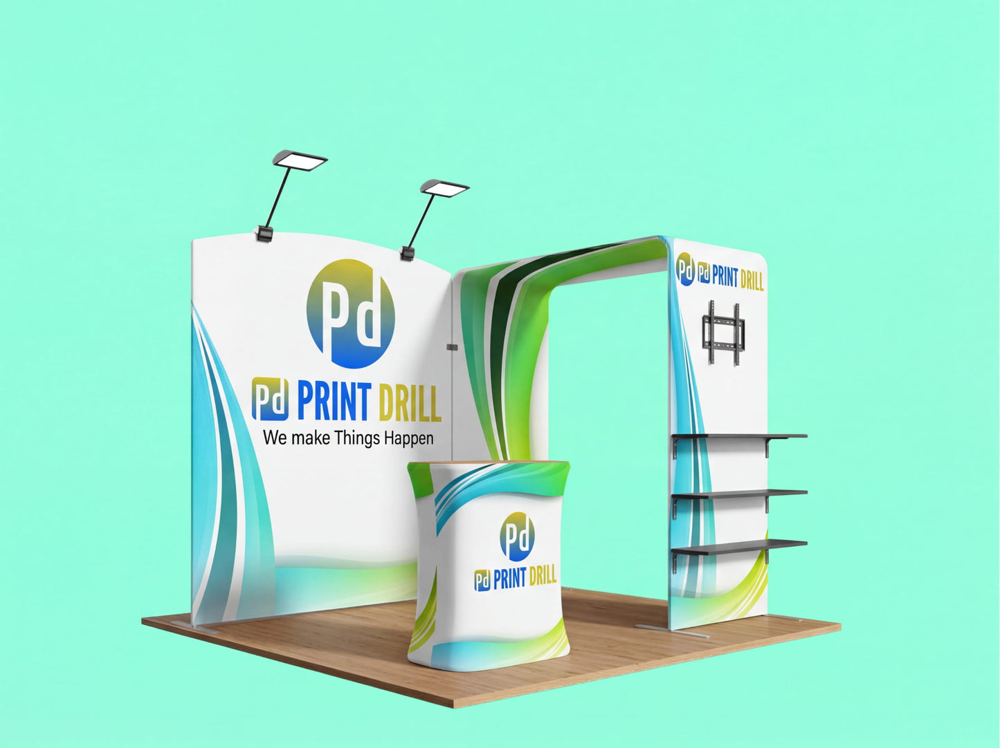10x10 Trade Show Booth with Archway - Tension Fabric Showcase Booth