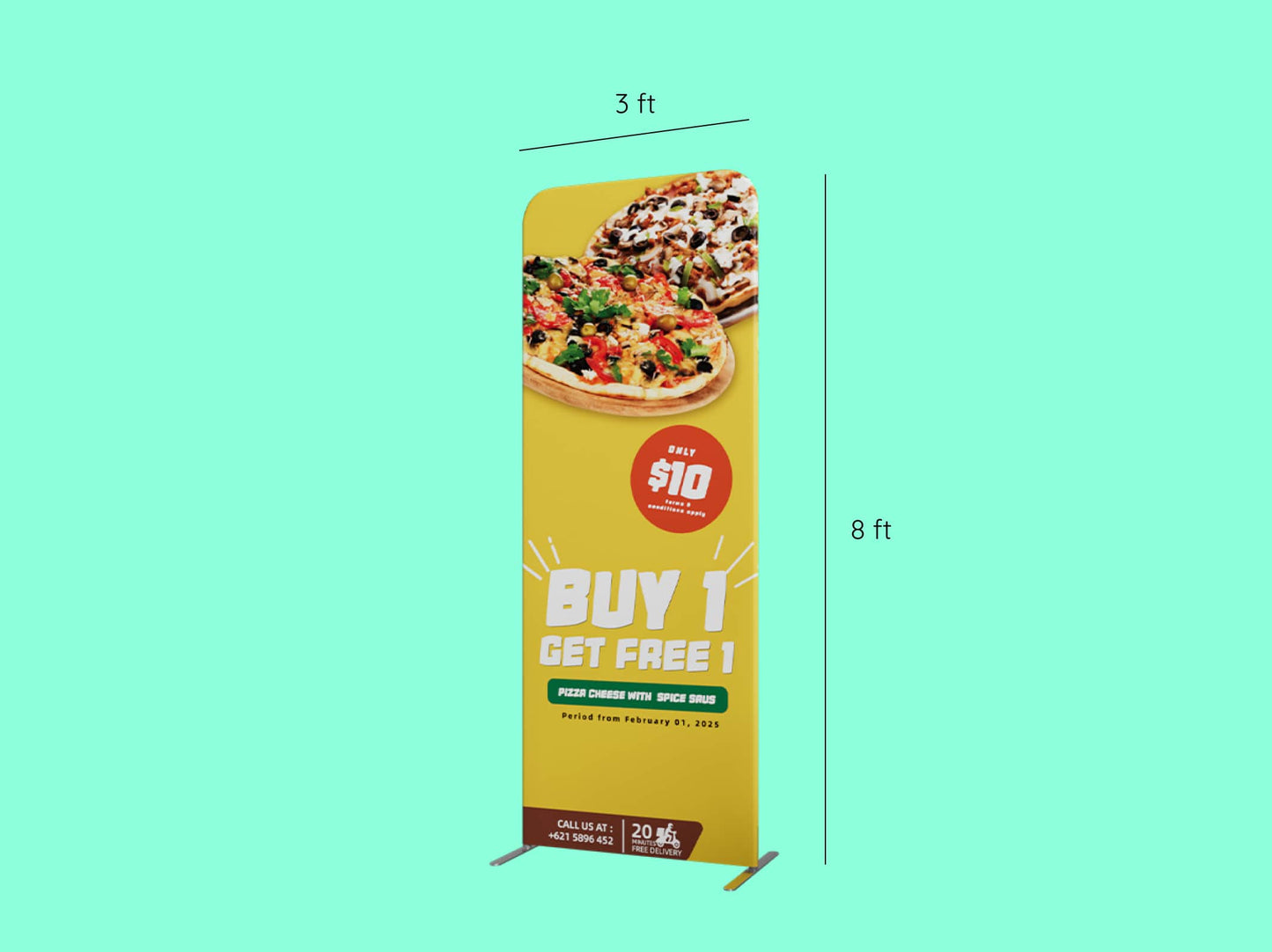 10x10 Booth - Brand Command Booth 3 ft Fabric Stand