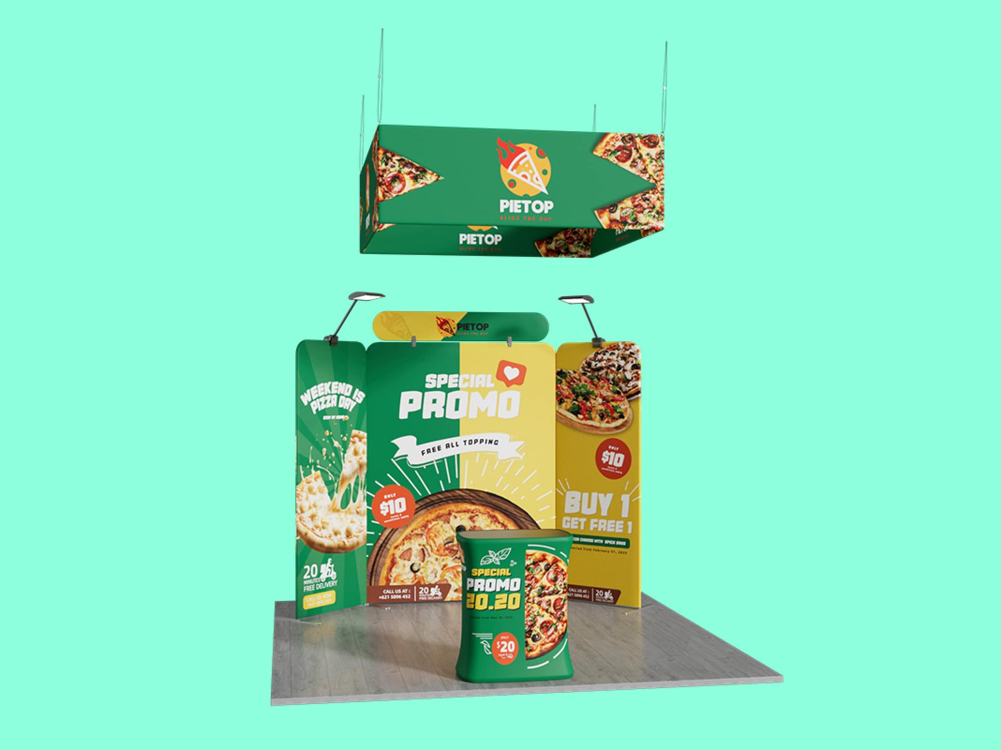 10x10 Booth - Brand Command Booth Front View