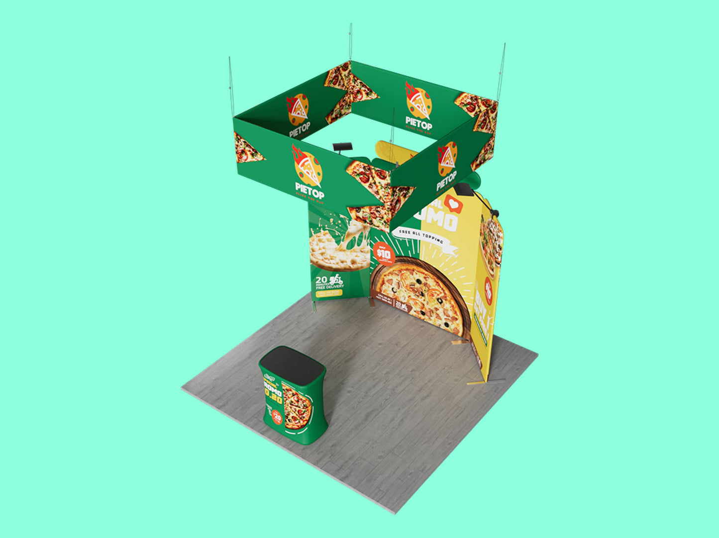 10x10 Booth - Brand Command Booth Top View