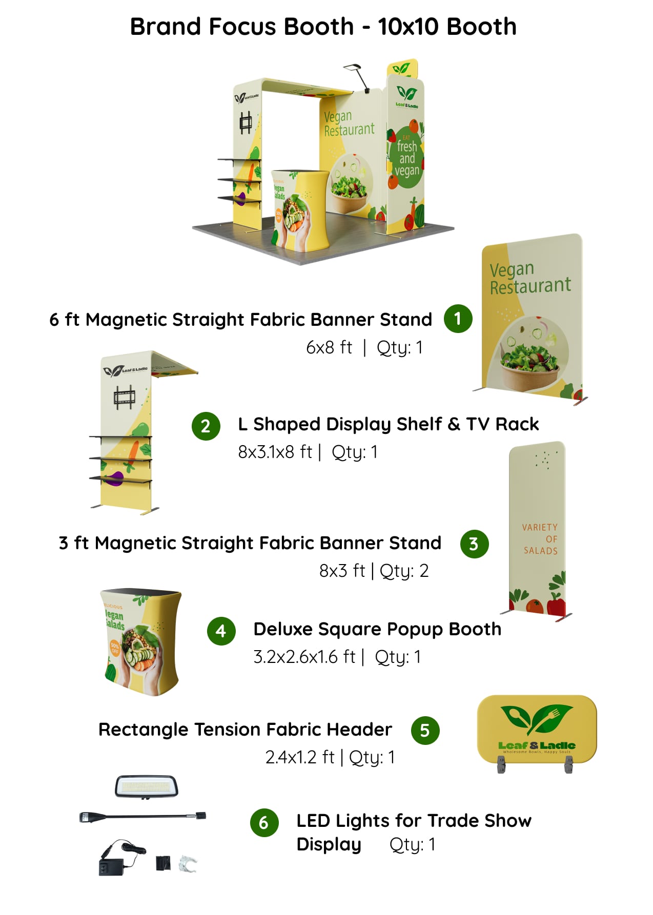 10x10 Booth - Brand Focus Booth Components