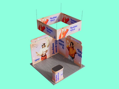 10x10 Booth - Corner Command Booth - Top View