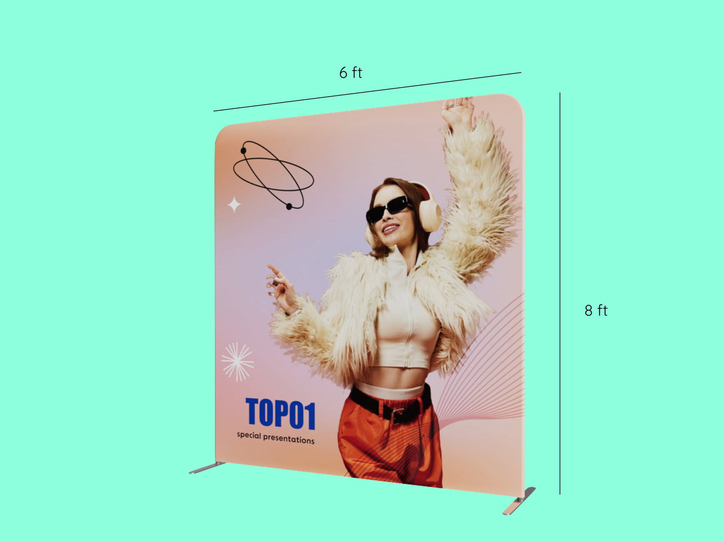 10x10 Booth - Corner Command Booth 6 ft magnetic banner stand