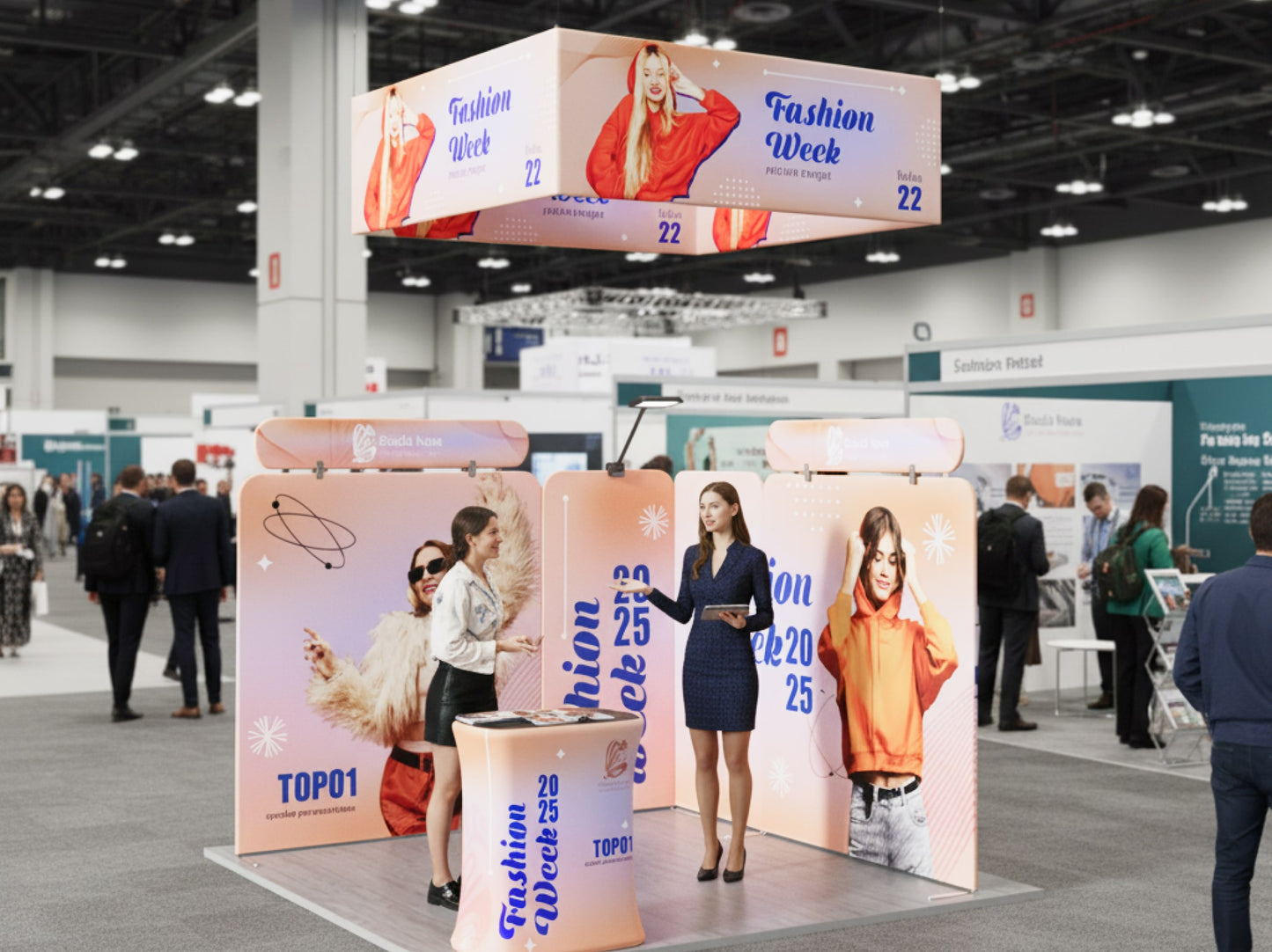 10x10 Booth - Corner Command Booth best for corner booth