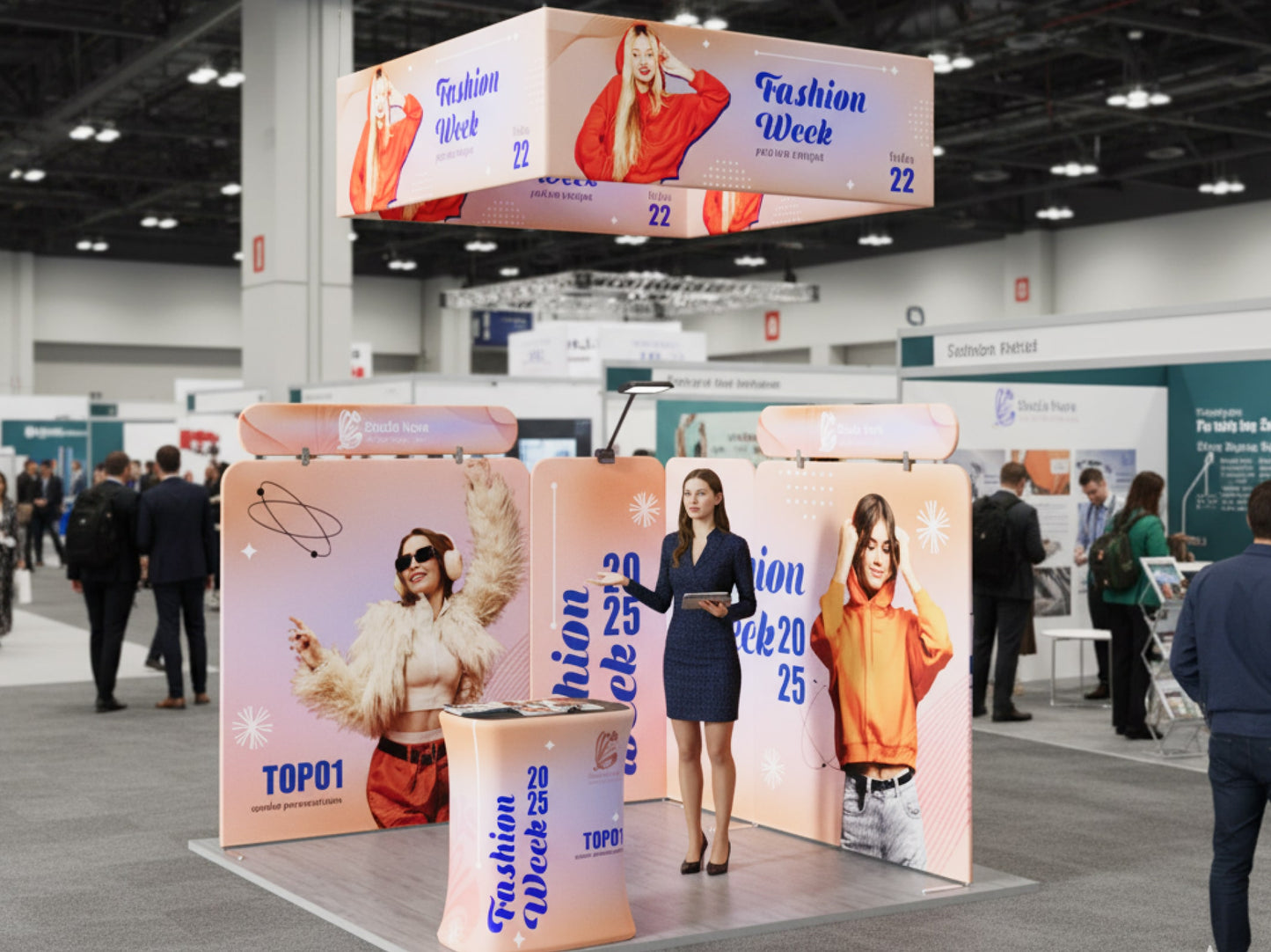 10x10 Booth - Corner Command Booth great for visibility