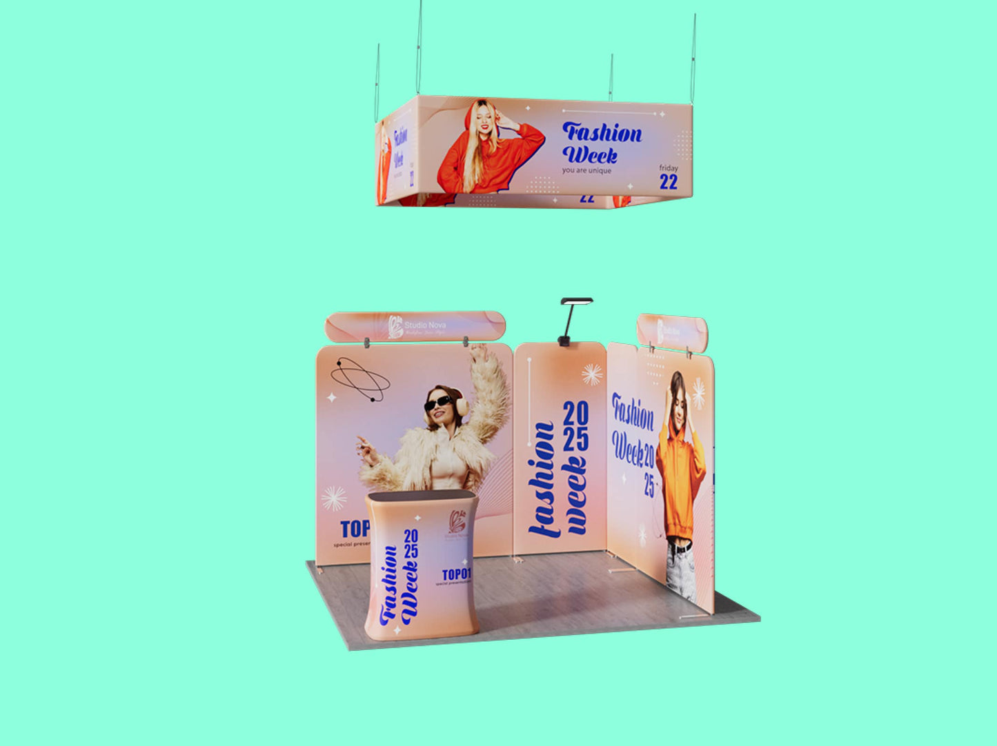 10x10 Booth - Corner Command Booth ready for Trade show