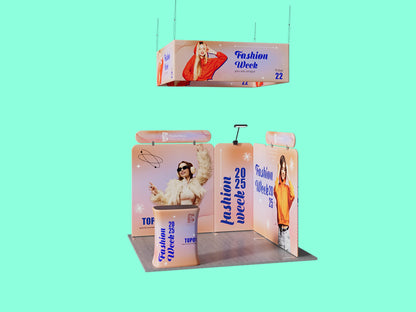 10x10 Booth - Corner Command Booth ready for Trade show