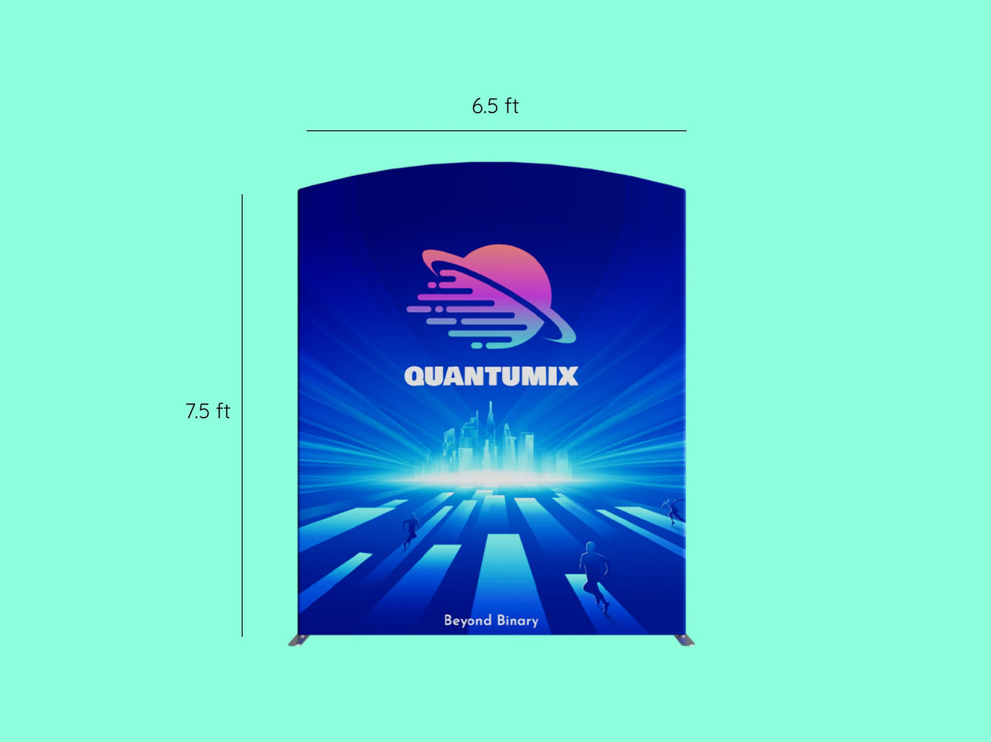 10x10 Booth - Showcase Arch Booth - 6.5 ft Arch-Top Fabric Banner Stand