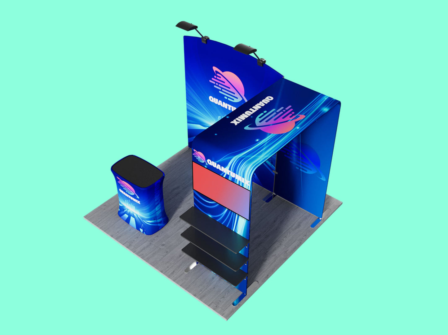 10x10 Booth - Showcase Arch Booth Top View