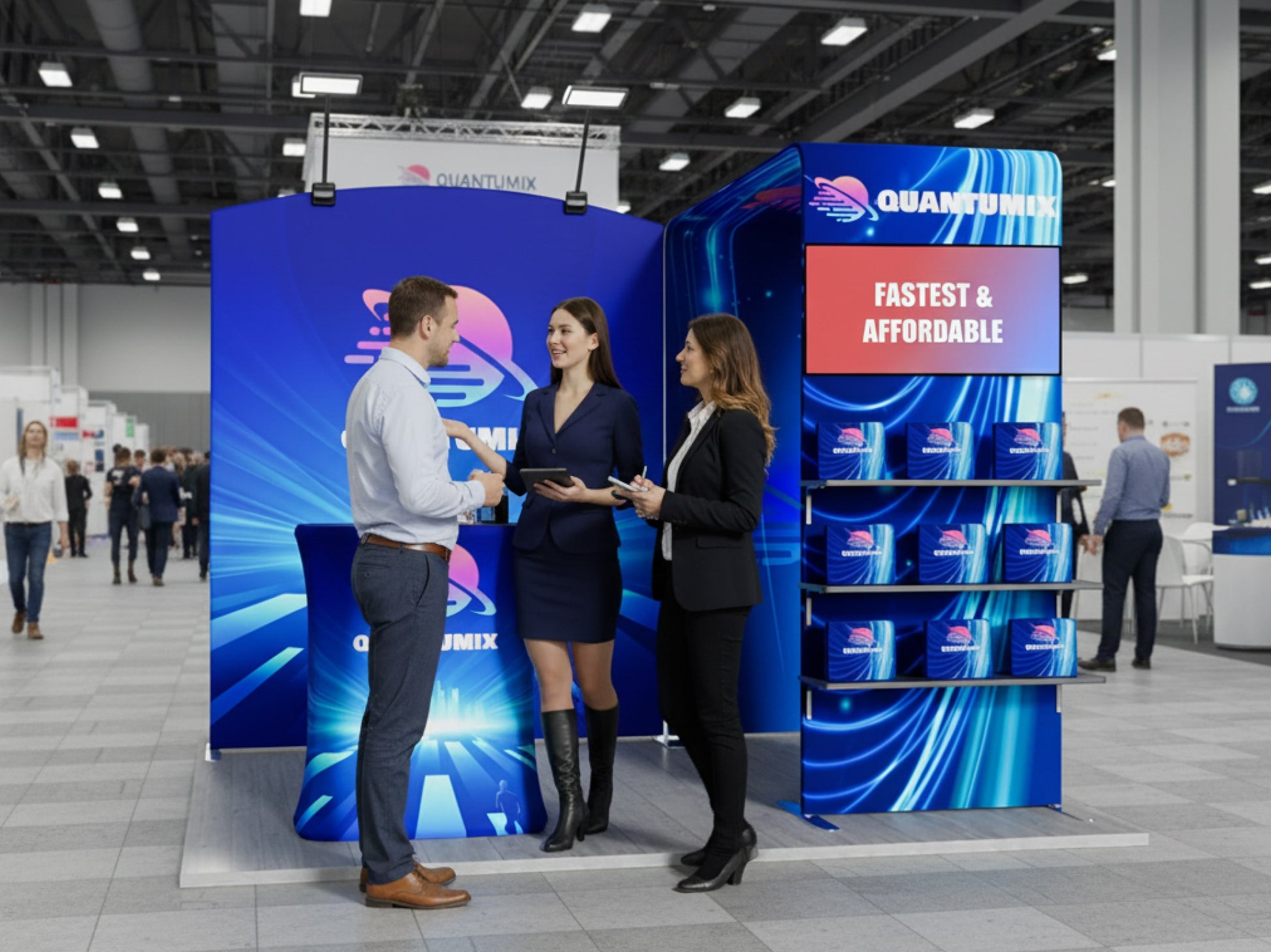 10x10 Booth - Showcase Arch Booth Visitor Interaction