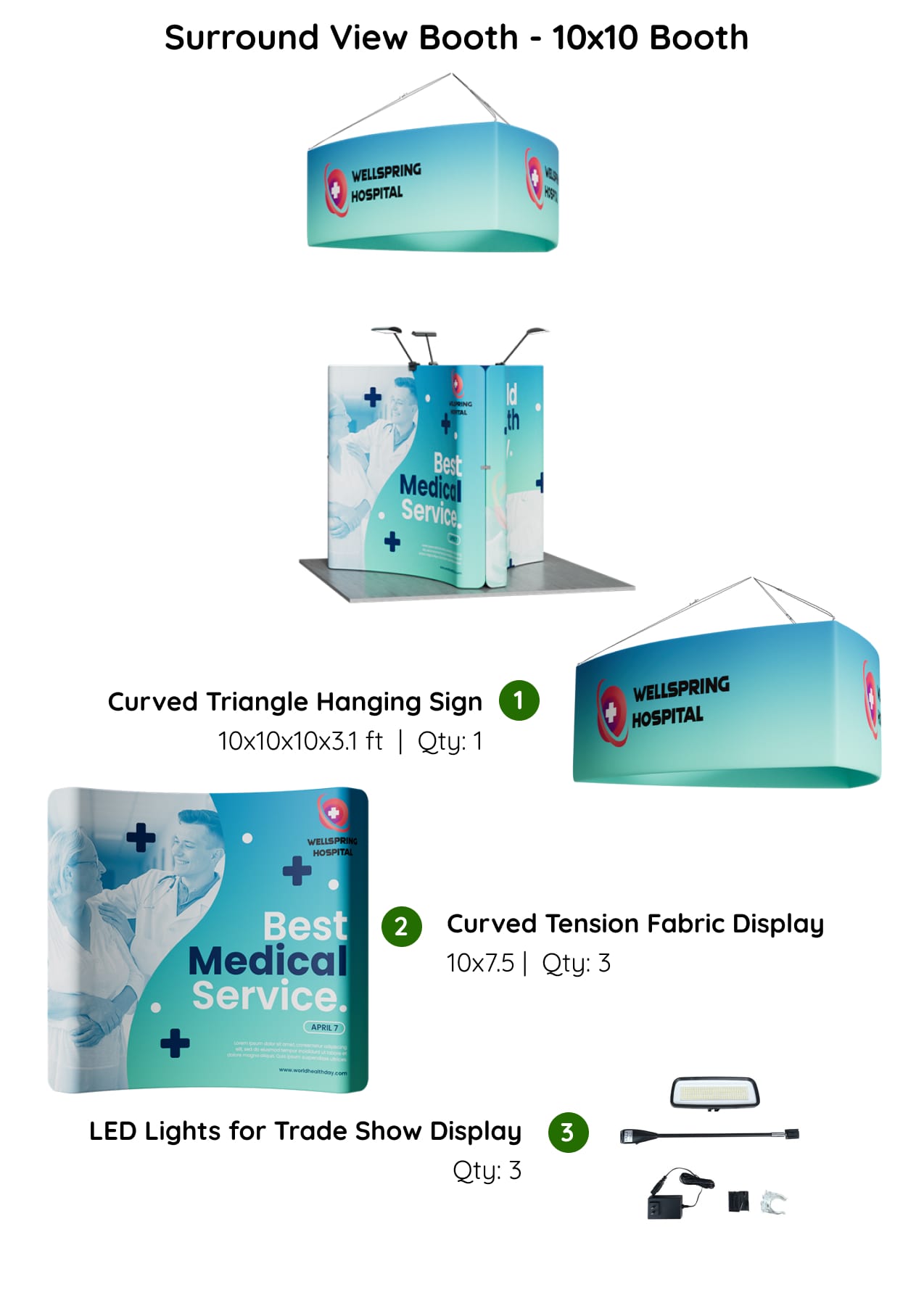 10x10 Booth - Surround View Booth Components