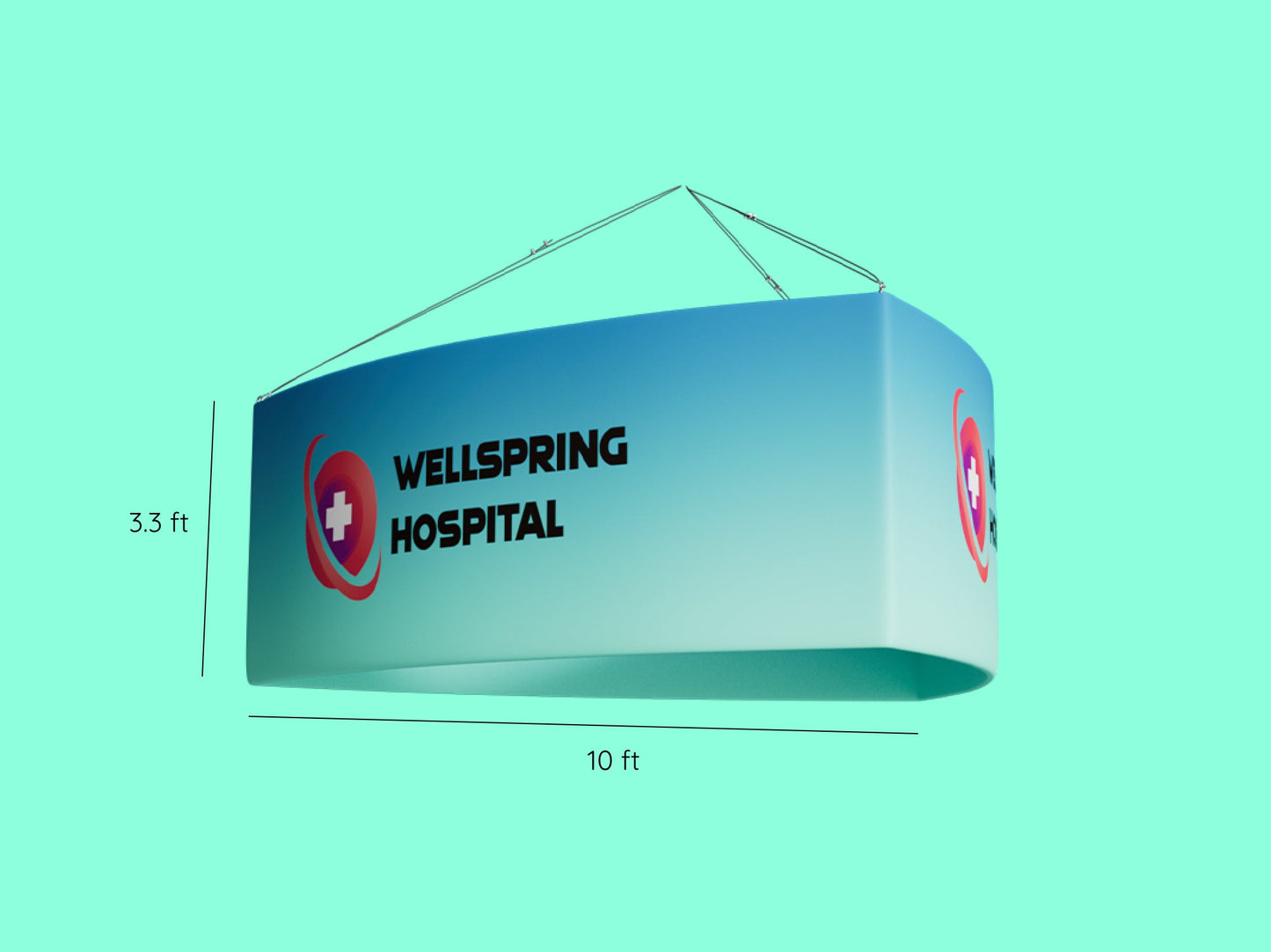 10x10 Booth - Surround View Booth Sky Banner