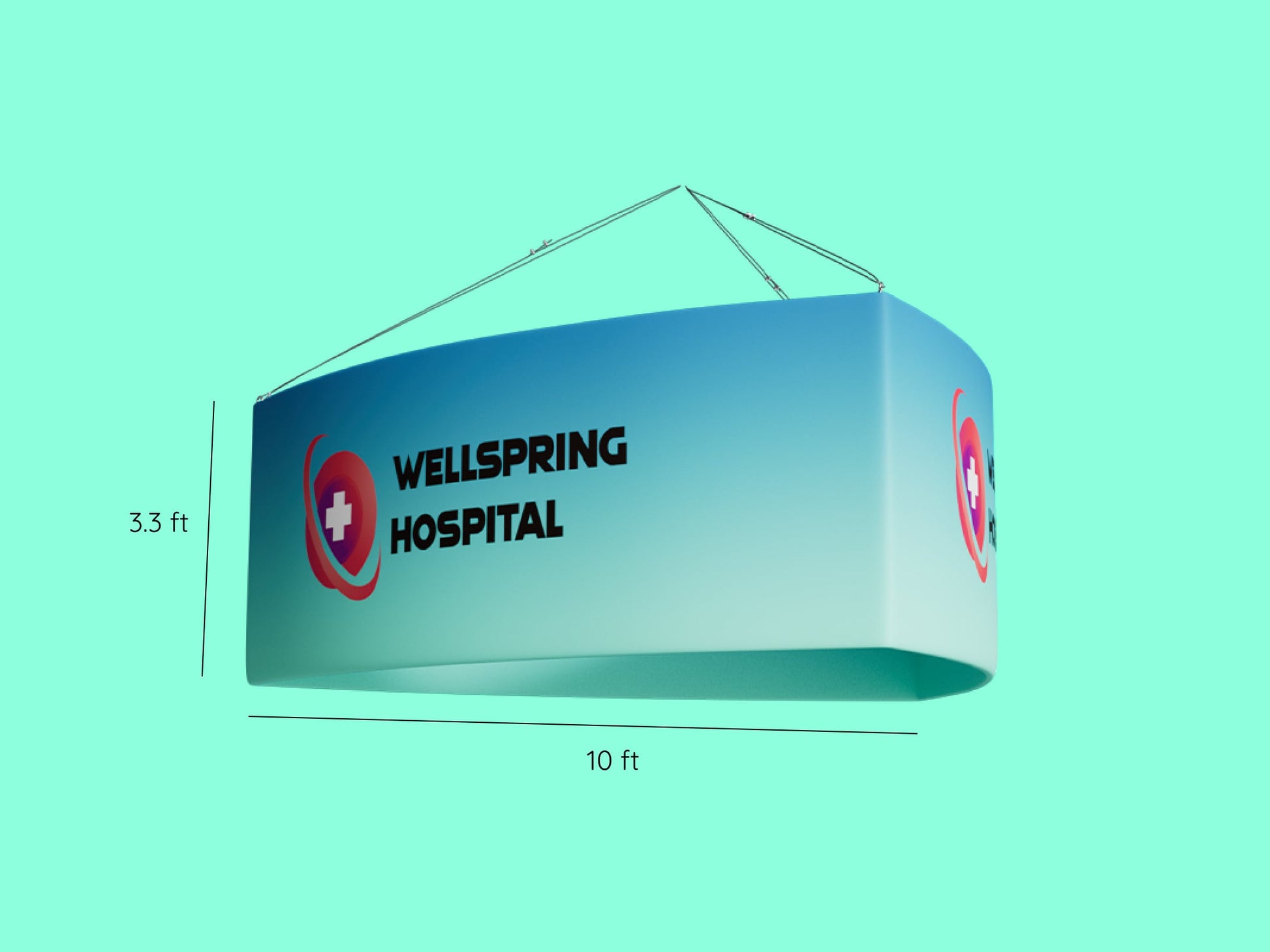 10x10 Booth - Surround View Booth Sky Banner