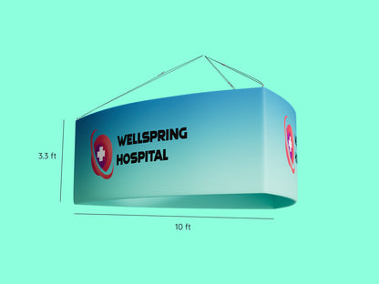 10x10 Booth - Surround View Booth Sky Banner