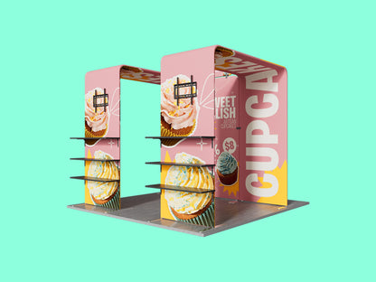 10x10 Booth - Twin Arch Display Booth Side View