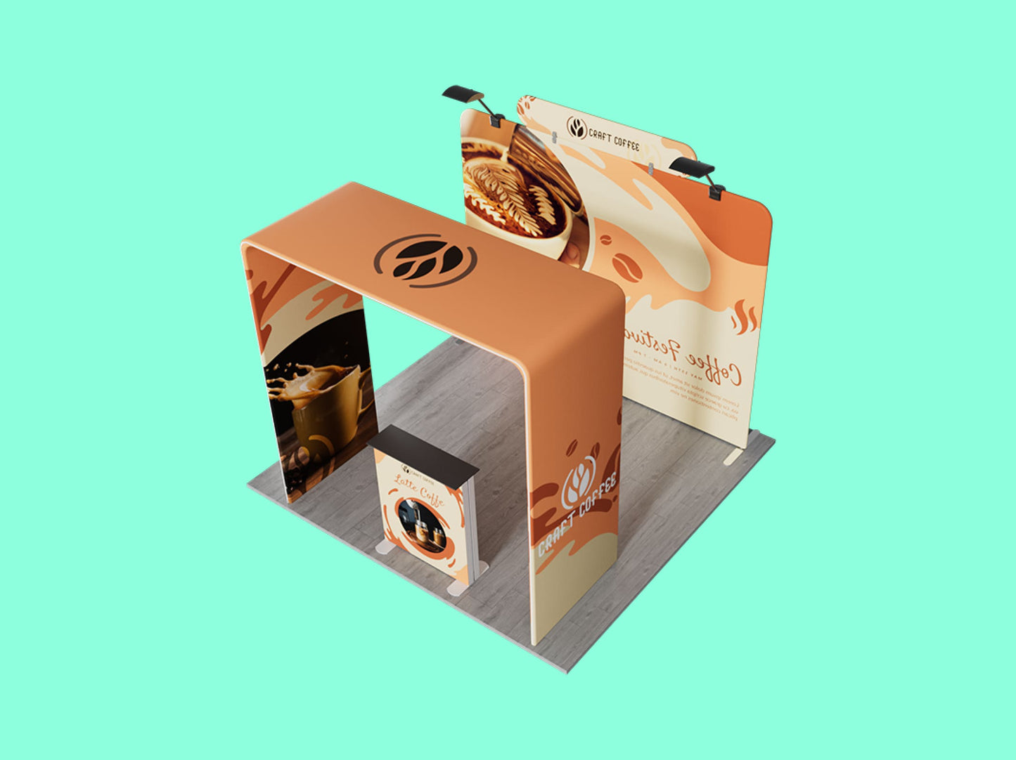 10x10 Booth - Welcome Arc Booth Top View