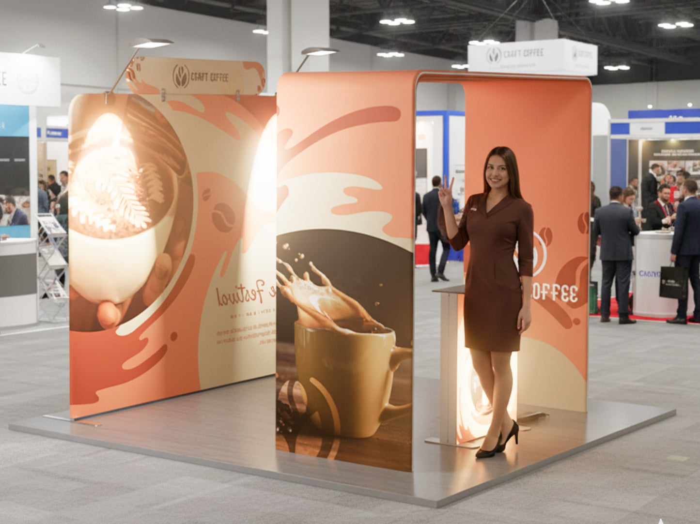 10x10 Booth - Welcome Arc Booth for attracting visitors to booth