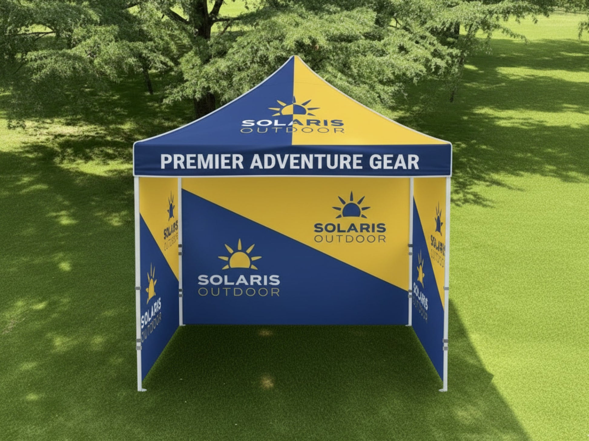 10x10 Canopy tent full back wall and full side wall outdoor event ready