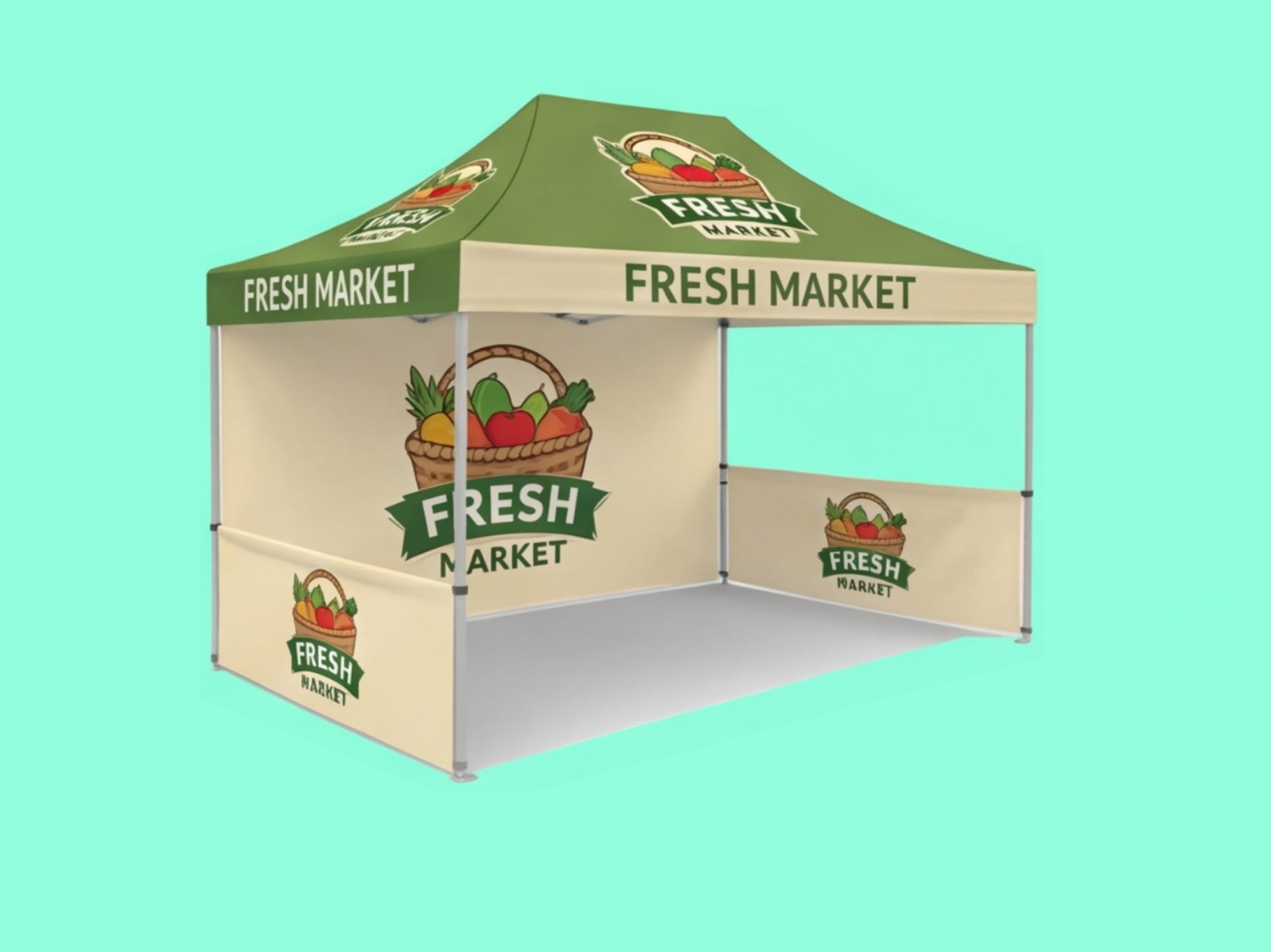 10x15 Custom Canopy Tent for Farmers Markets Large Booth