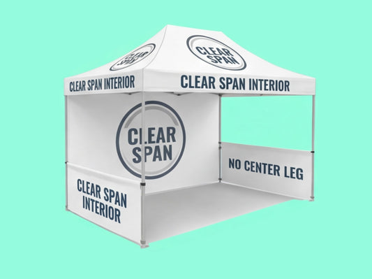 10x15 Custom Canopy Tent with No Center Leg for Clear Span-min