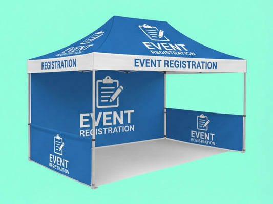 10x15 Custom Canopy Tent for Registration Desk