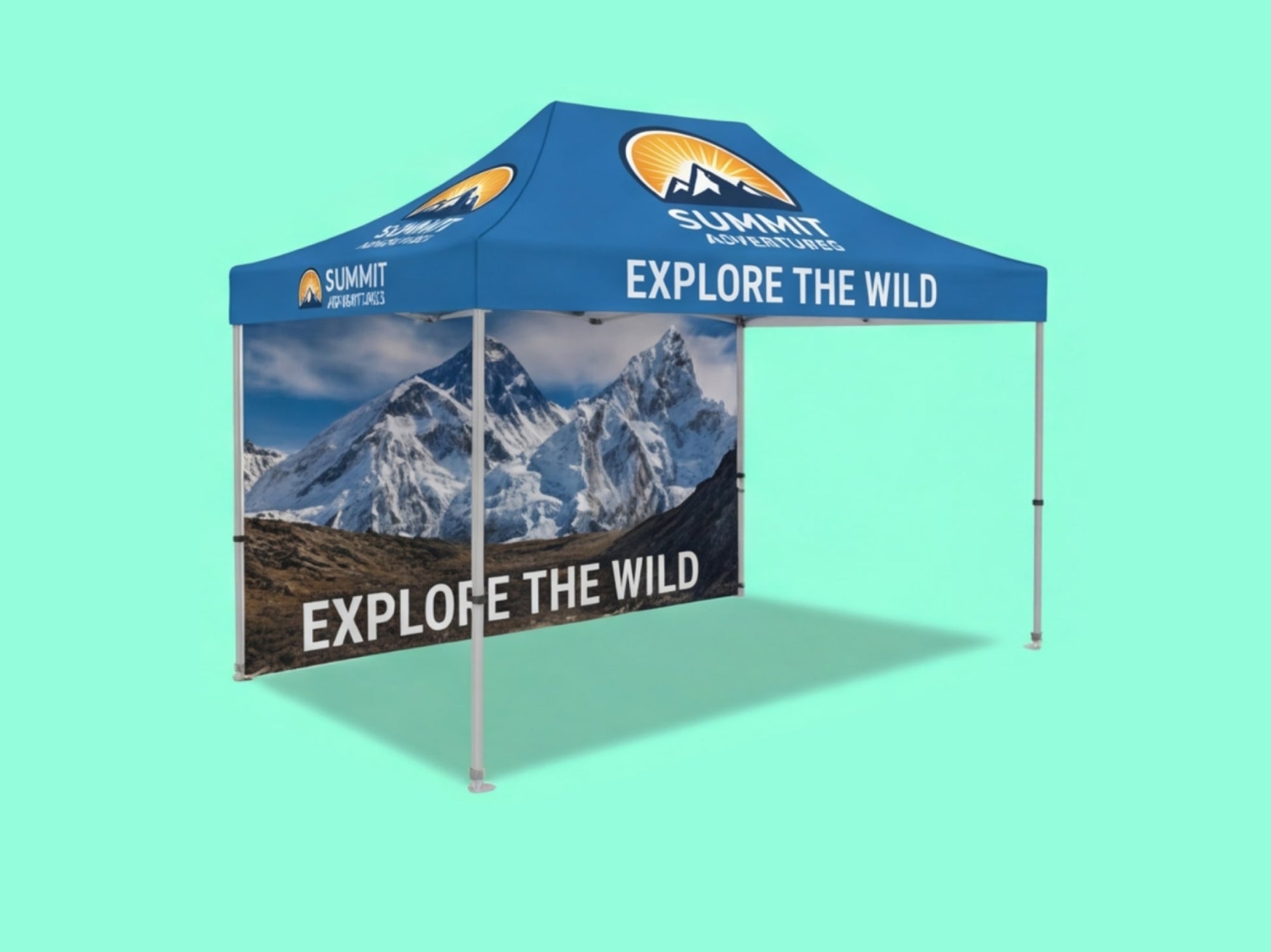 10x15 Custom Canopy Tent for with Full-Color Back Wall