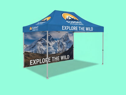 10x15 Custom Canopy Tent for with Full-Color Back Wall