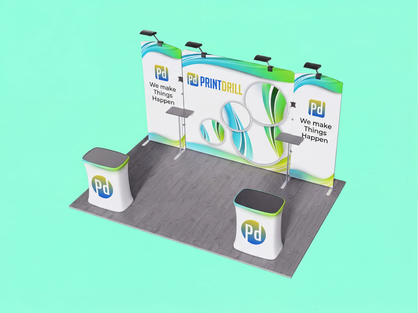 10x15 Custom Tension Fabric Trade Show Booth - Portable Exhibit Fusion