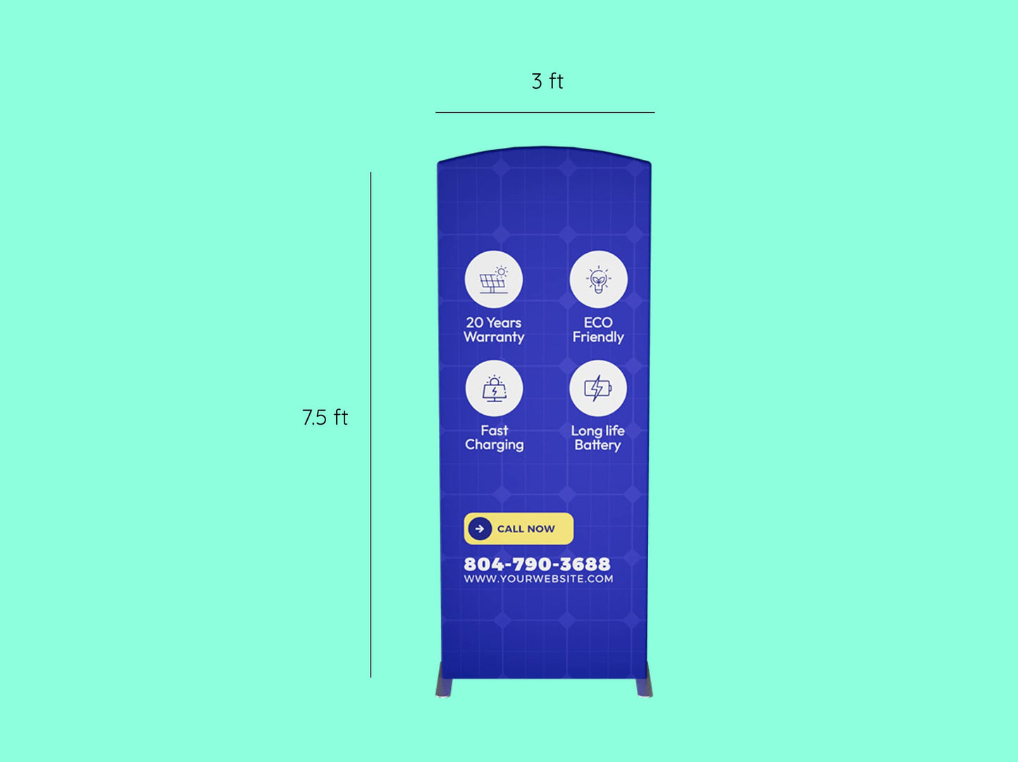 10x15 Booth - Brand Fusion Booth Arch-Top Fabric Banner Stand