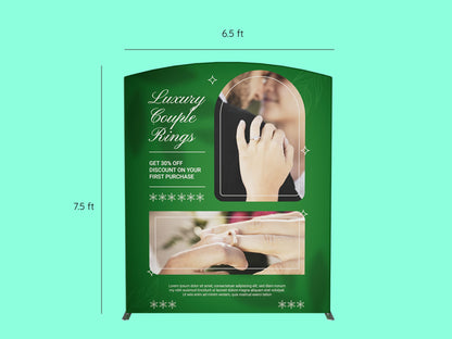 10x15 Booth - Brand Stage Booth Arched Top Fabric Banner