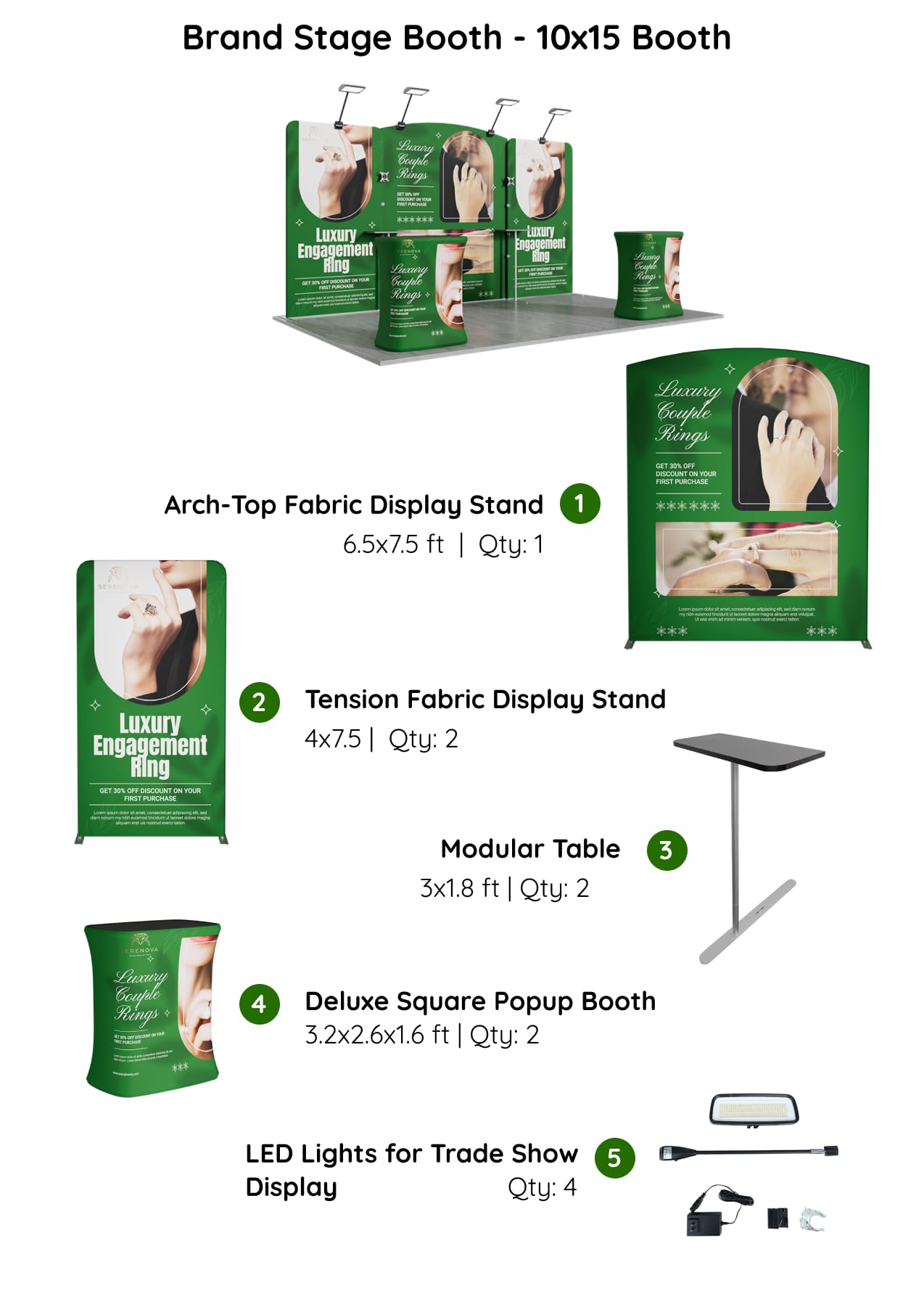 10x15 Booth - Brand Stage Booth Components